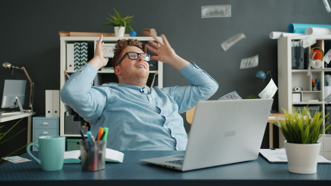 stressed person at desk