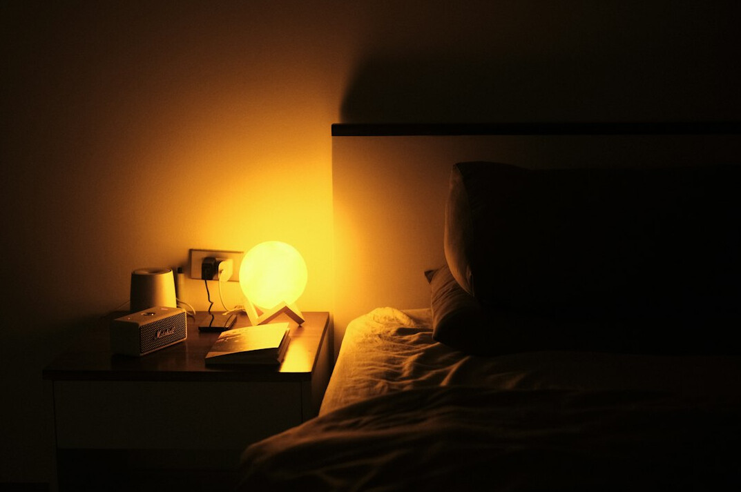 peaceful bedroom at night